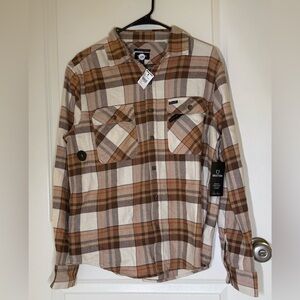 Brixton Brown and Cream Plaid Shirt